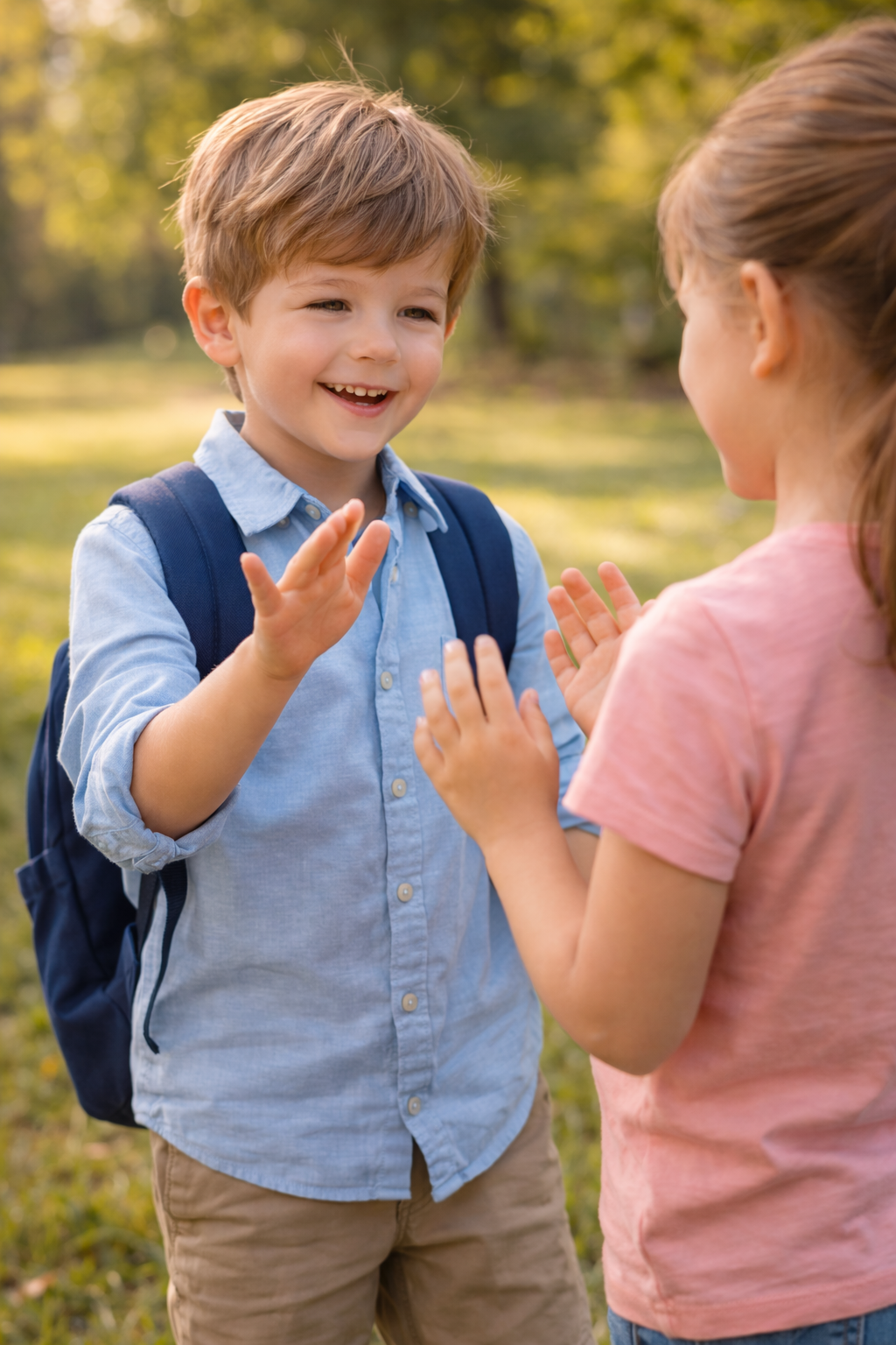 Schulkind-spielt-mit-anderen-Kind.jpg Schulkind spielt mit einem anderen Kind